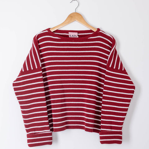 popeye breton shirt - cherry with white stripes 