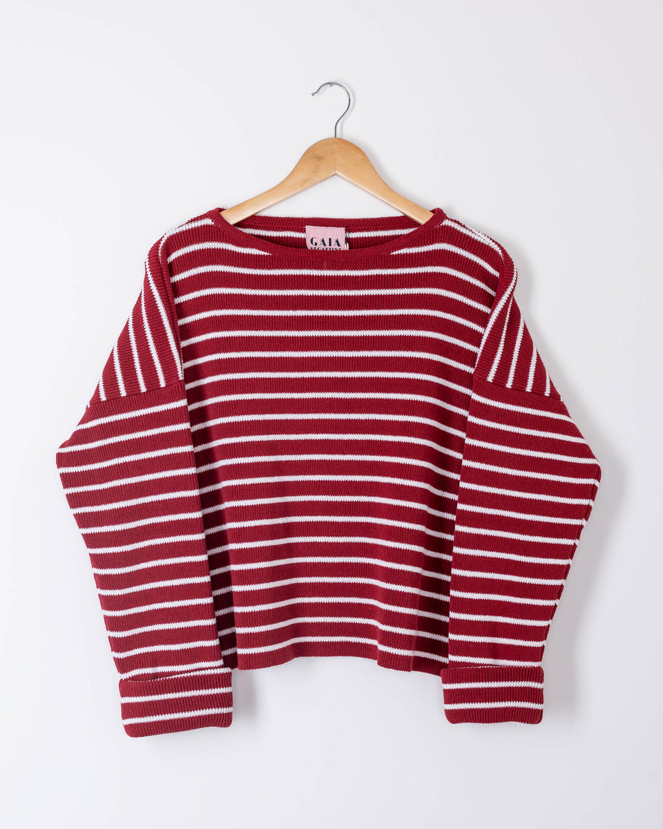popeye breton shirt - cherry with white stripes 
