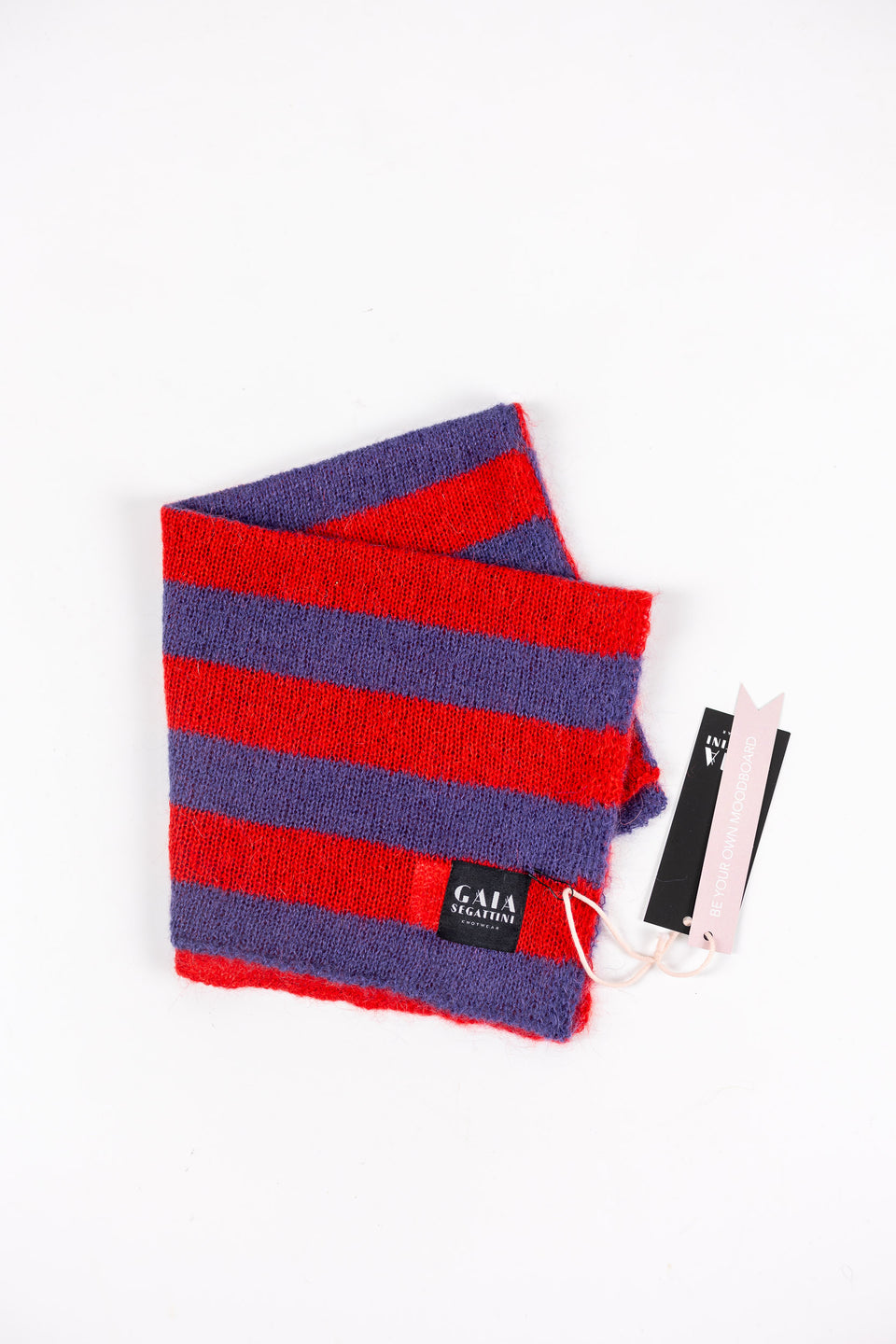 Pet Forever - Mini mohair scarf -  Denim blue Cherry red