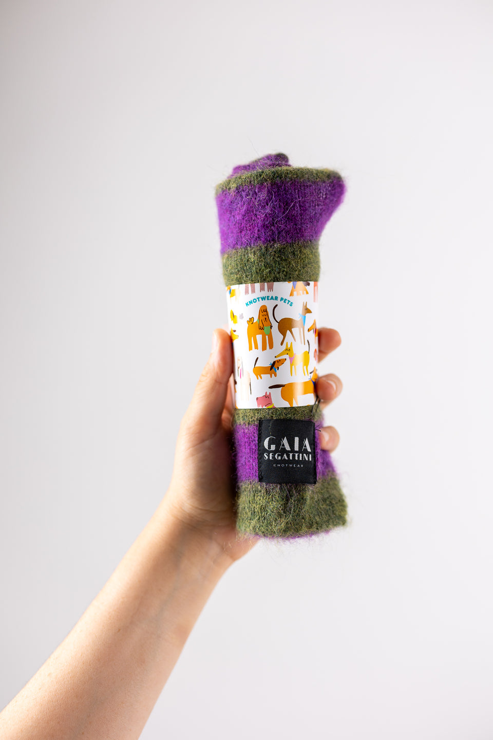 Pet Forever - Mini mohair scarf -  Olive Purple