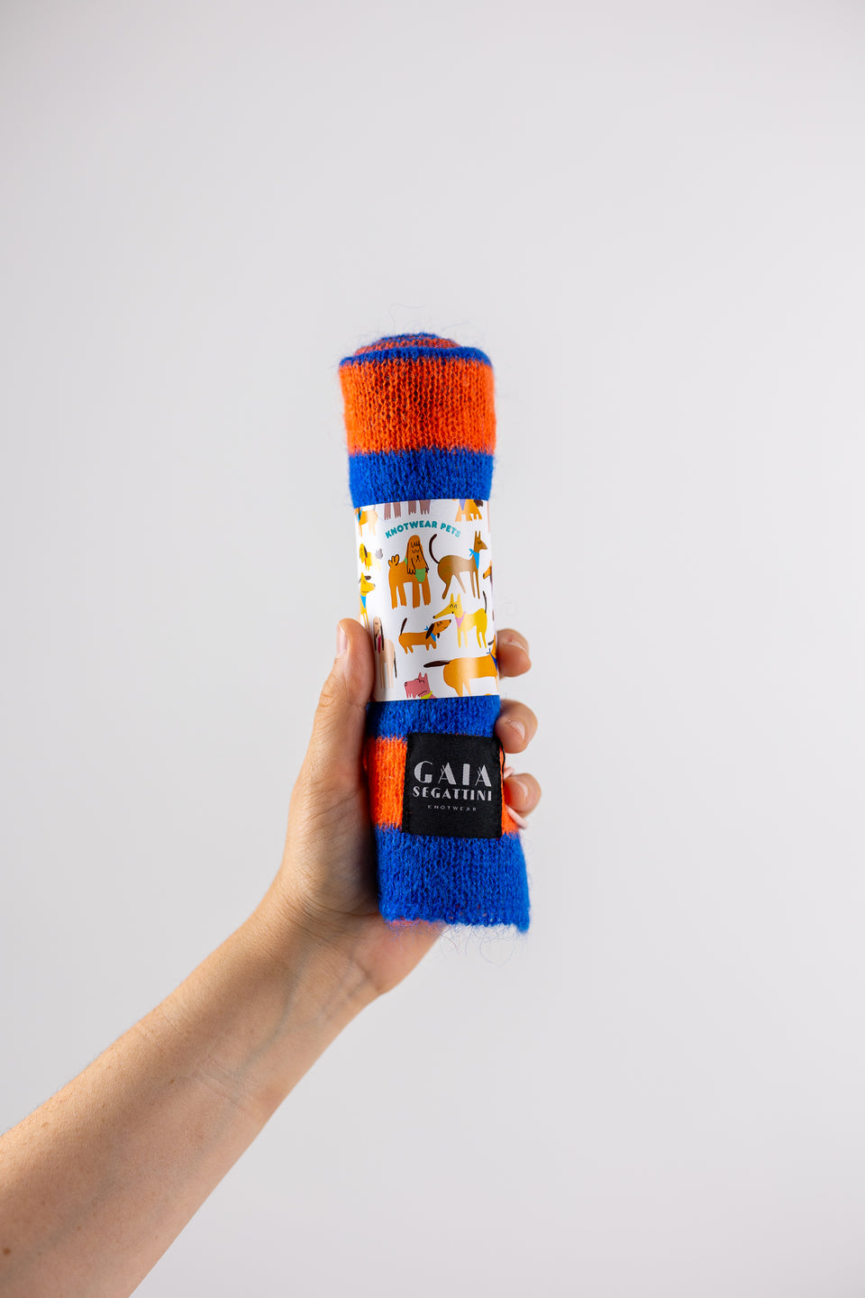 Pet Forever - Mini mohair scarf -  Royal blue Orange