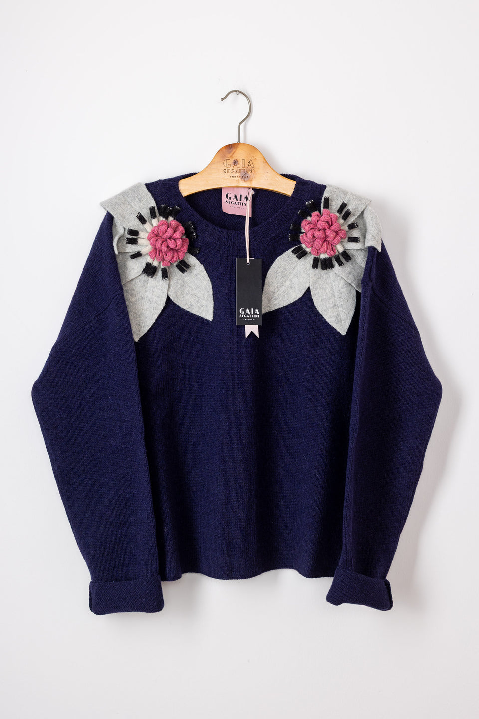 Bloom - navy fiore grigio chiaro, b/n e pink