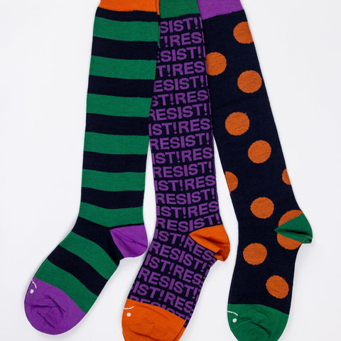 Knotwear Socks Resist! - 3 Pack Whool Blue/Purple/Pumpkin
