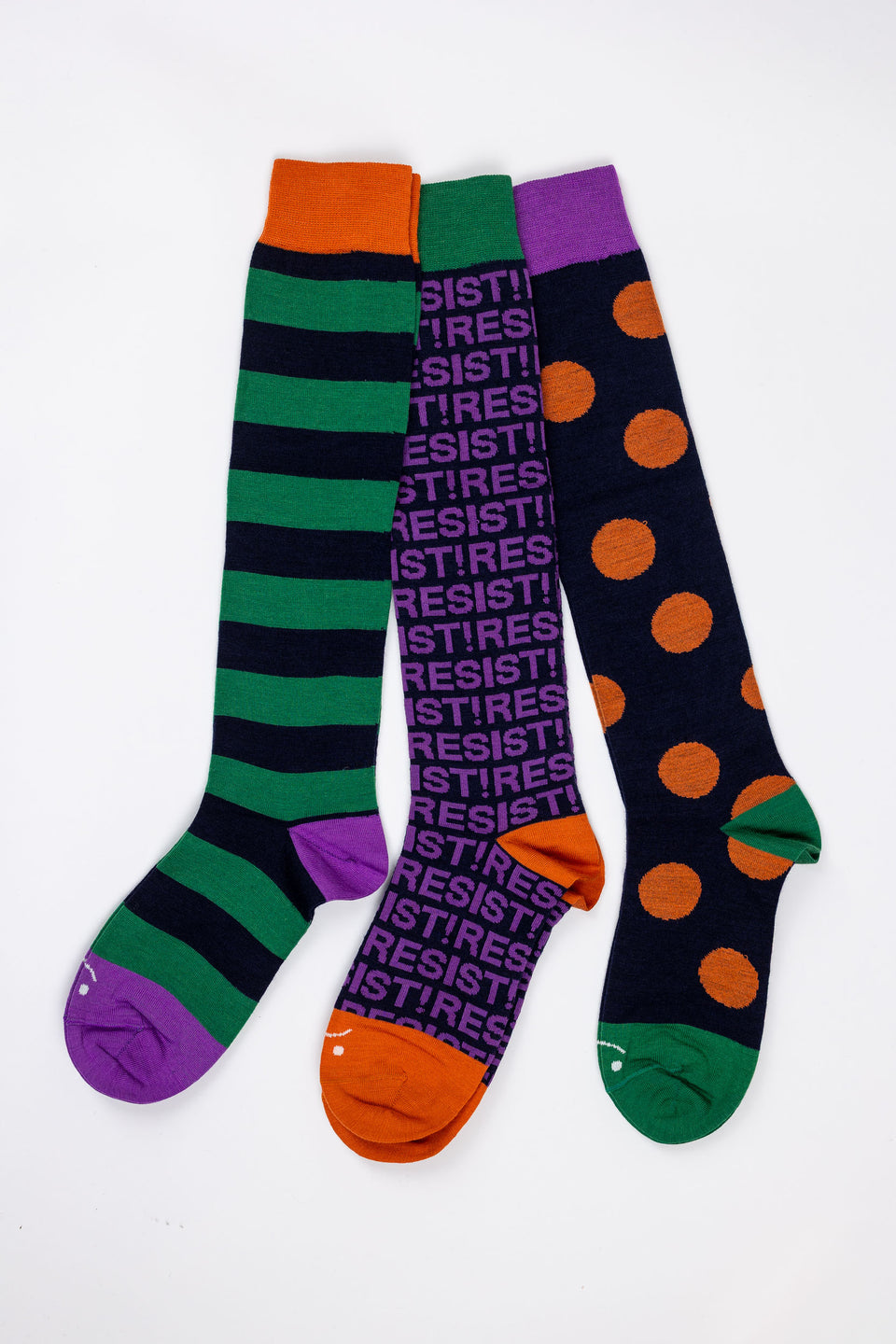 Knotwear Socks Resist! - 3 Pack Whool Blue/Purple/Pumpkin