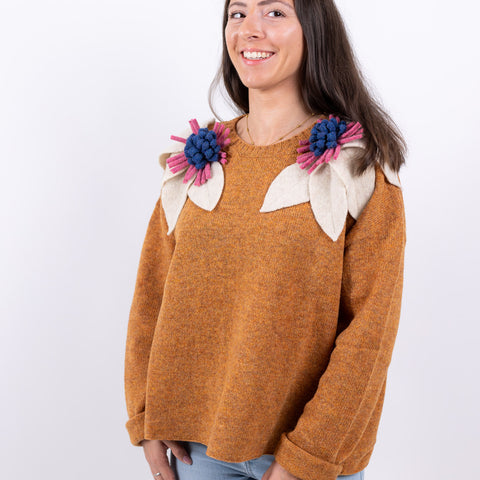 Bloom - nespola fiore écru, pink e denim