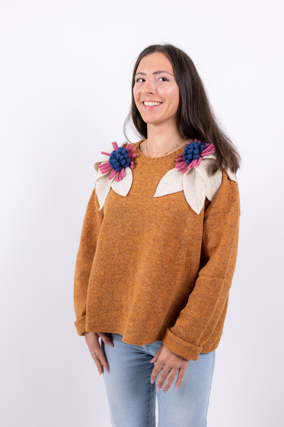 Bloom - nespola fiore écru, pink e denim