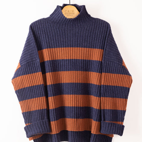 friend - striped denim caramel 