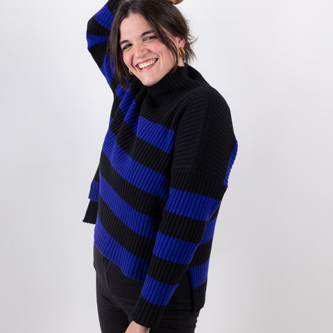 friend - striped black blue klein