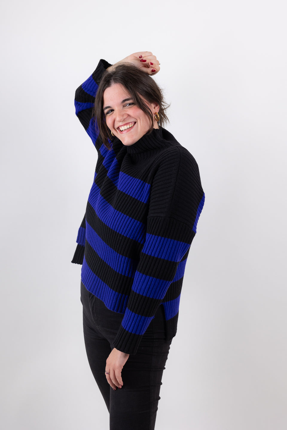 friend - striped black blue klein