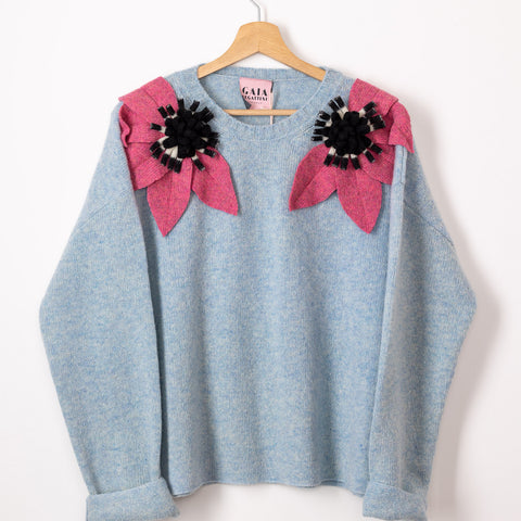 Bloom - cielo mélange fiore pink e b/n