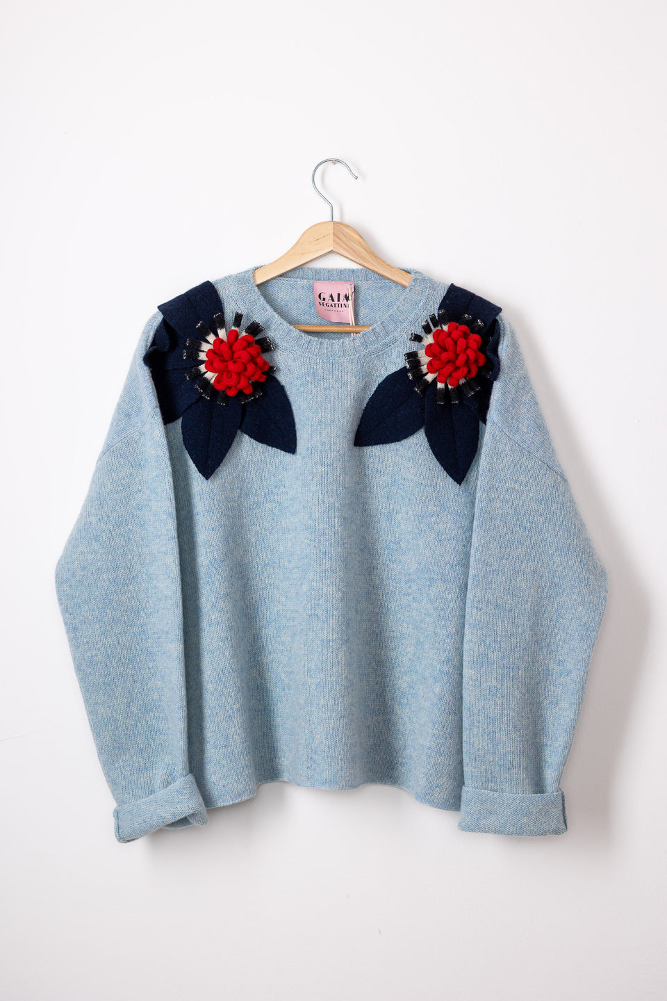 Bloom - cielo mélange fiore navy, b/n e rosso