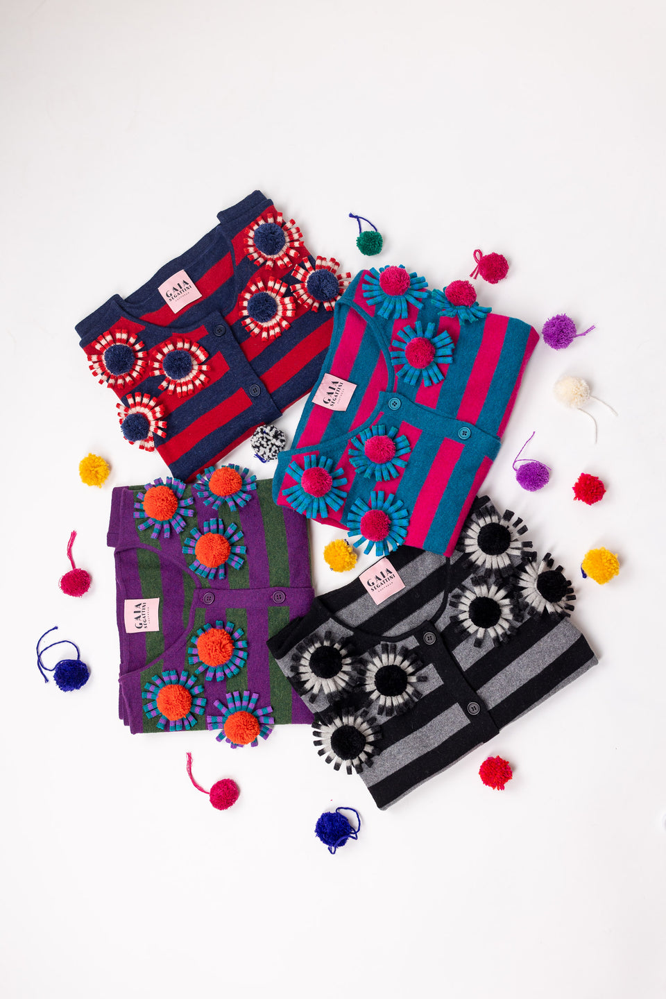 Daily cardigan special - nero riga grigio petali grigio/nero