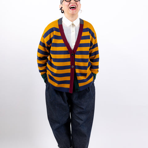 Huggy Cardigan - Blu e giallo