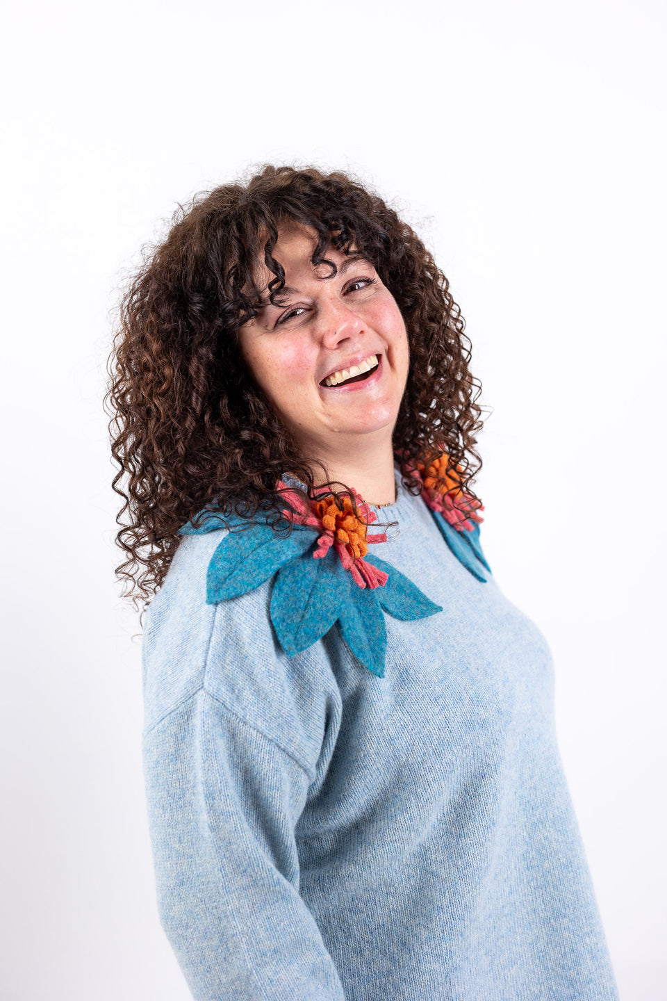 Bloom - cielo mélange fiore pavone, pink e mandarino