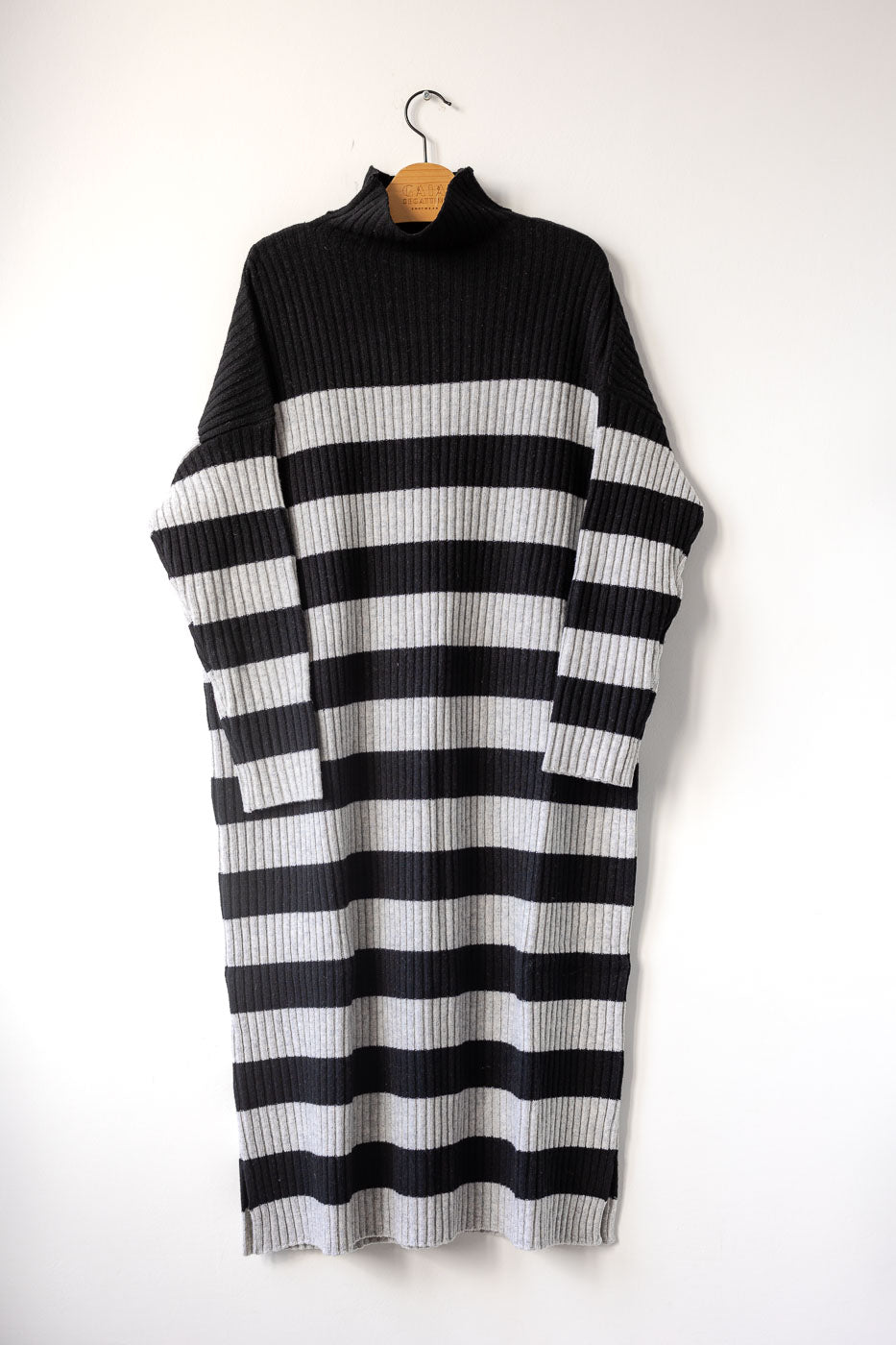friendly dress - striped black grey - one size