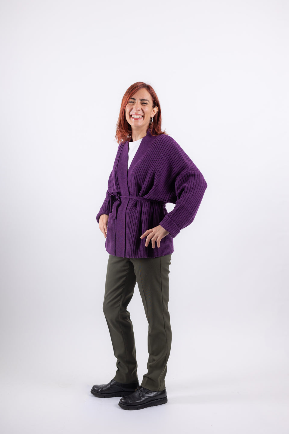 friend cardigan - aubergine 