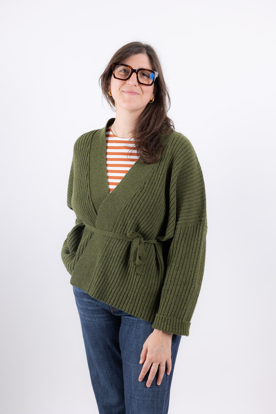 friend cardigan - olive 