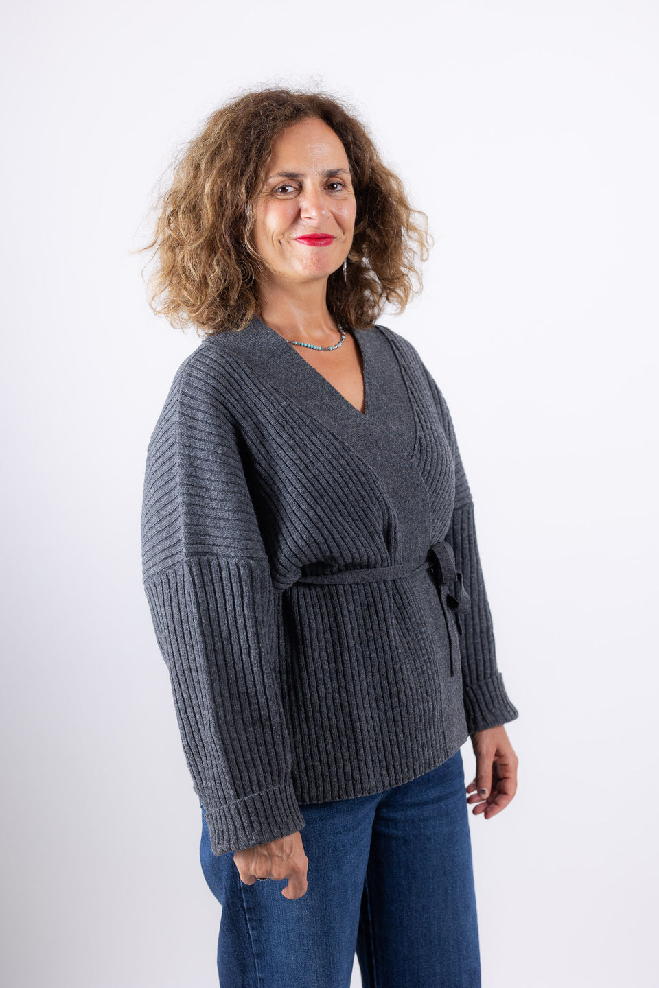 friend cardigan - grigio medio