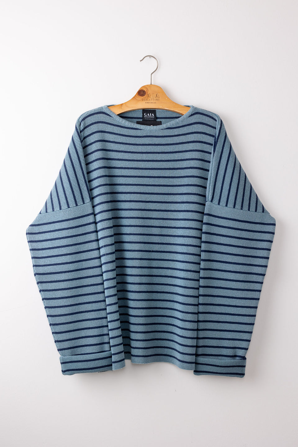 Pablo - denim riga blu - collaborazione con Tintoria Emiliana