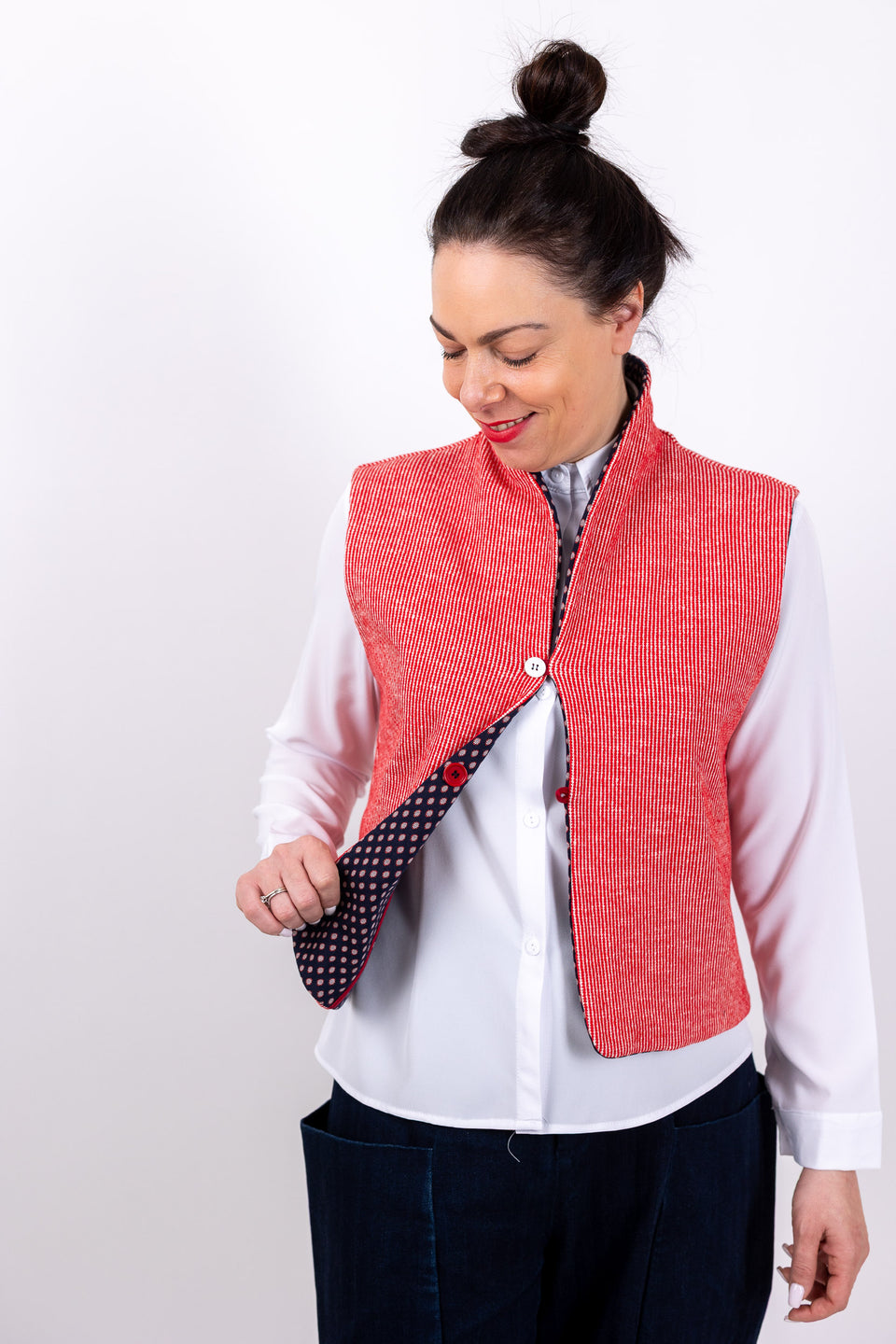 Hobbie Gilet - Navy rosso