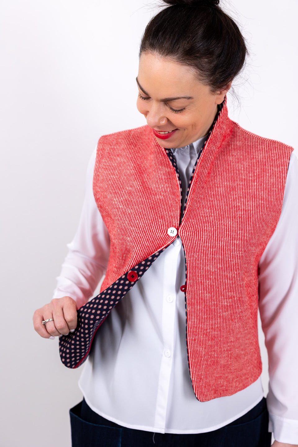 Hobbie Gilet - Navy rosso