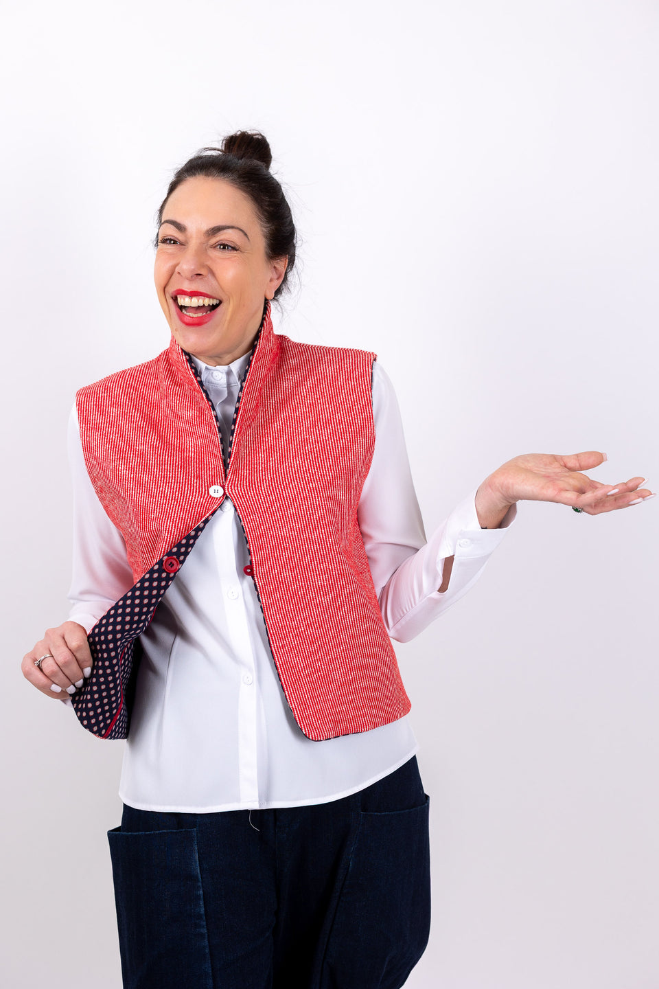 Hobbie Gilet - Navy rosso