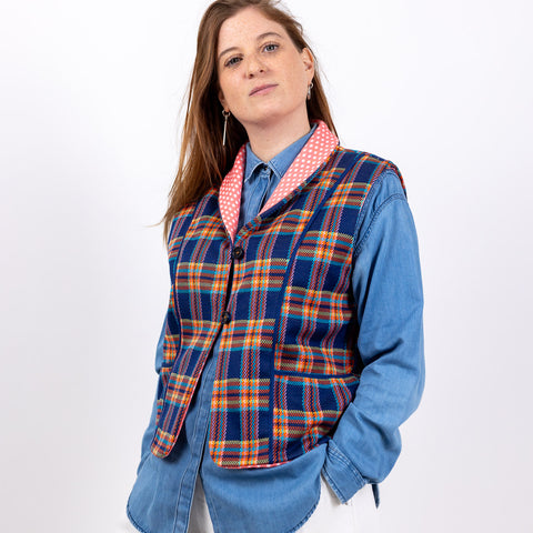 Hobbie Gilet - Scozzese corallo