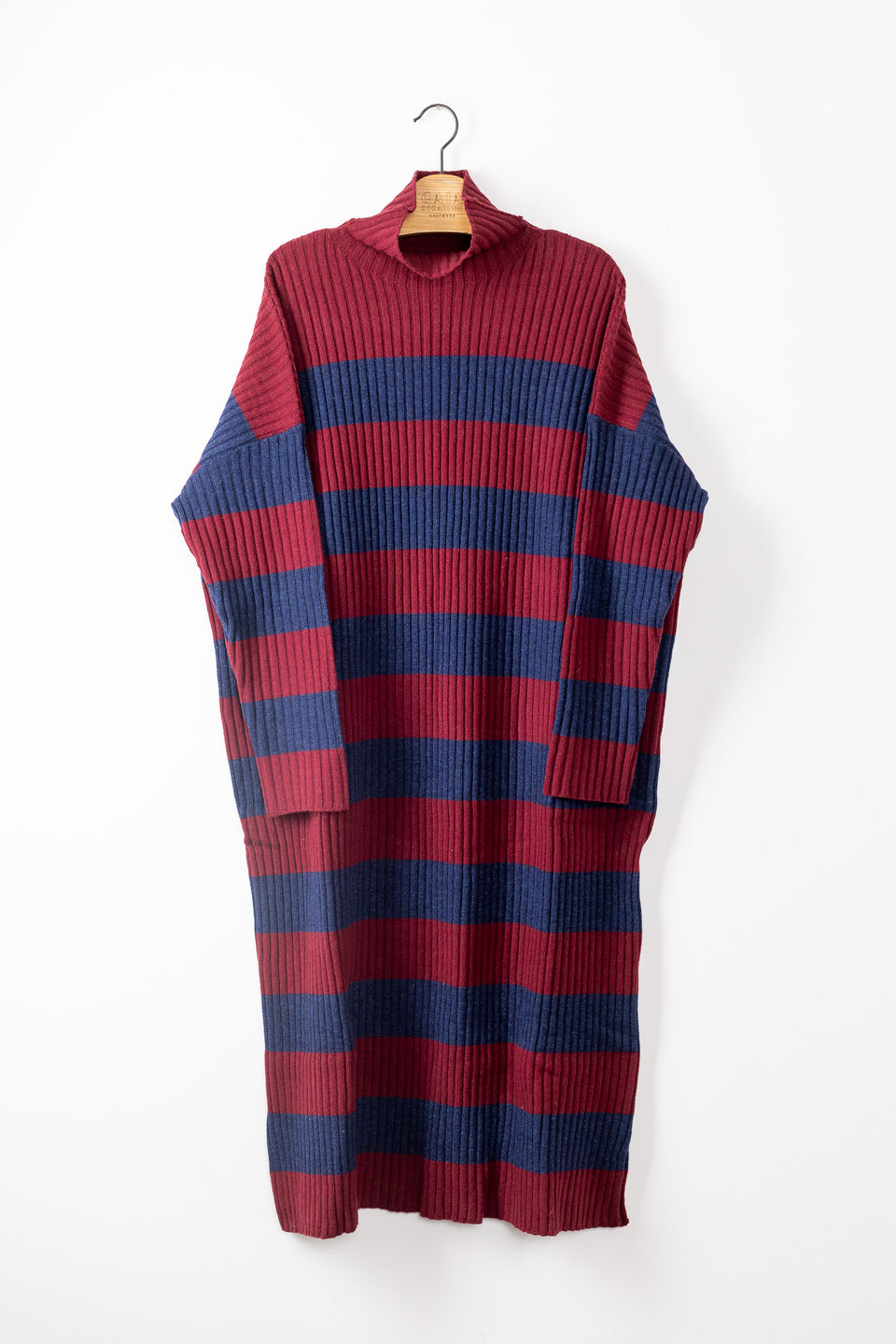 friendly dress - bordeaux with blue stripes