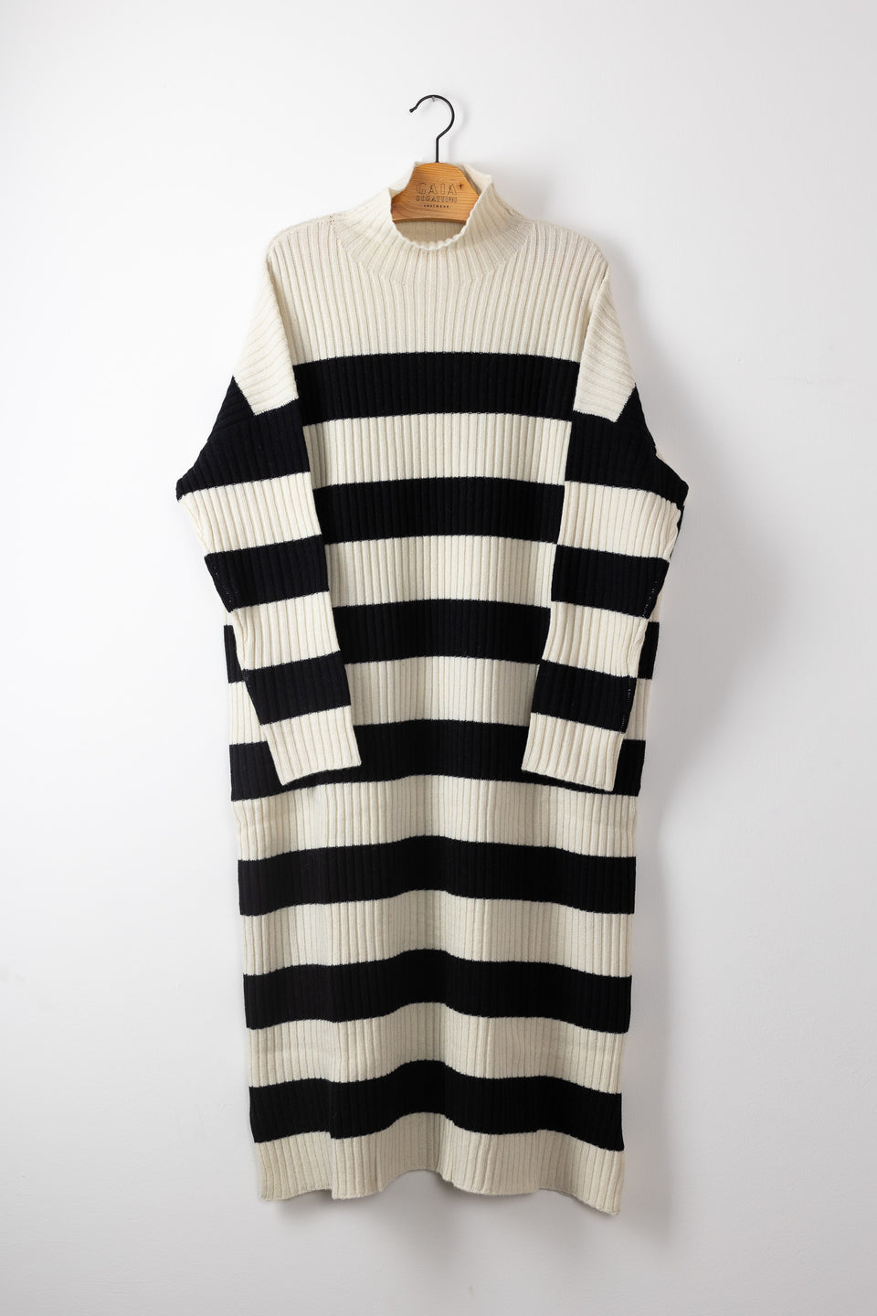 friendly dress - cream with black stripes