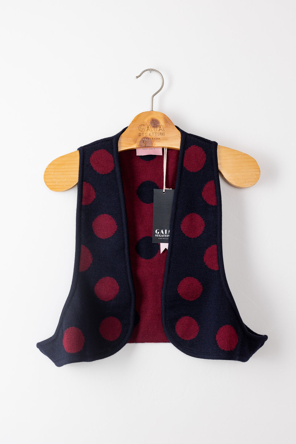 Bubble clown mini gilet - navy pois bordo'