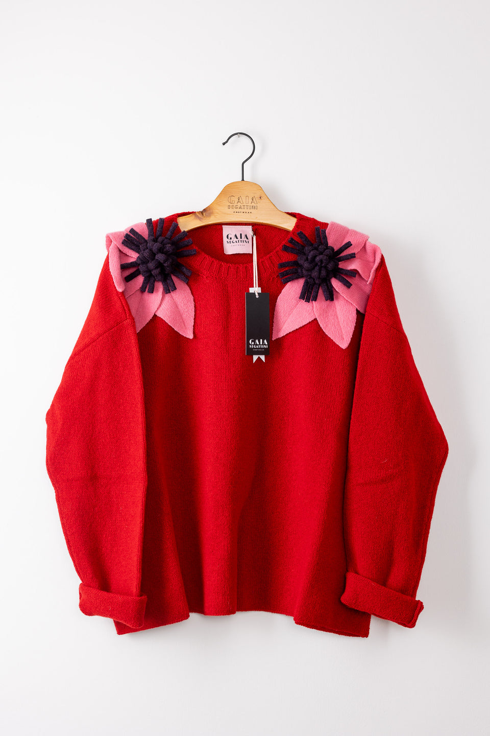 bloom sweater - poppy with candy and plum flower 