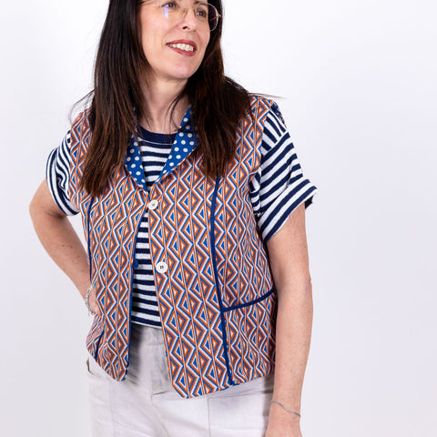 Hobbie Gilet - Denim arancio