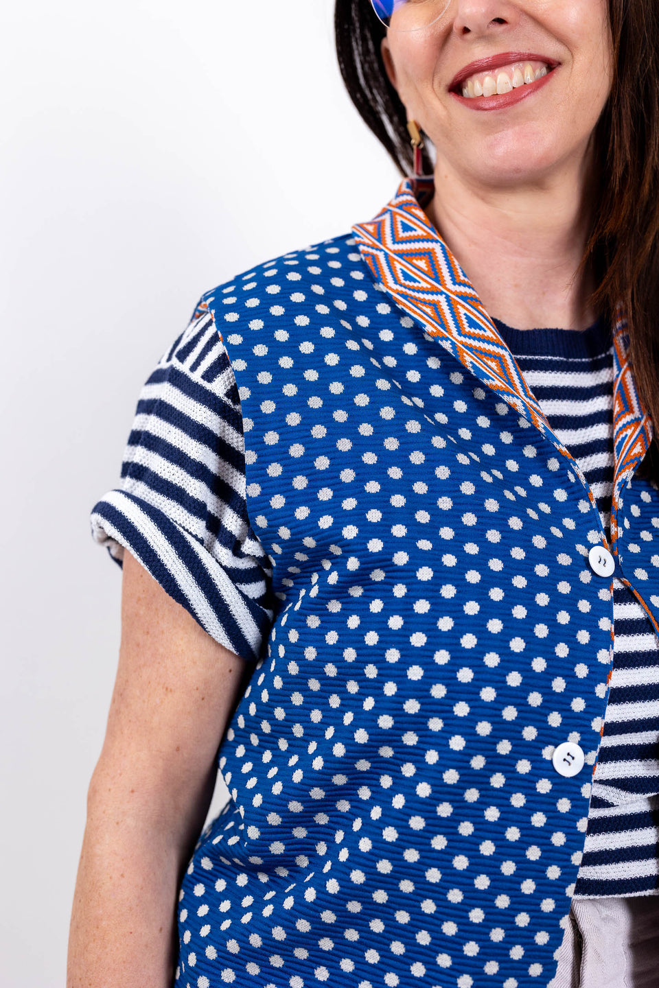 Hobbie Gilet - Denim arancio