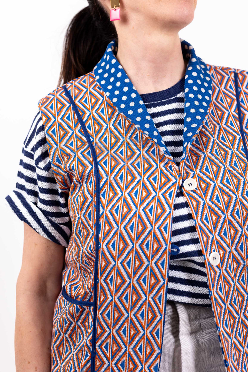 Hobbie Gilet - Denim arancio
