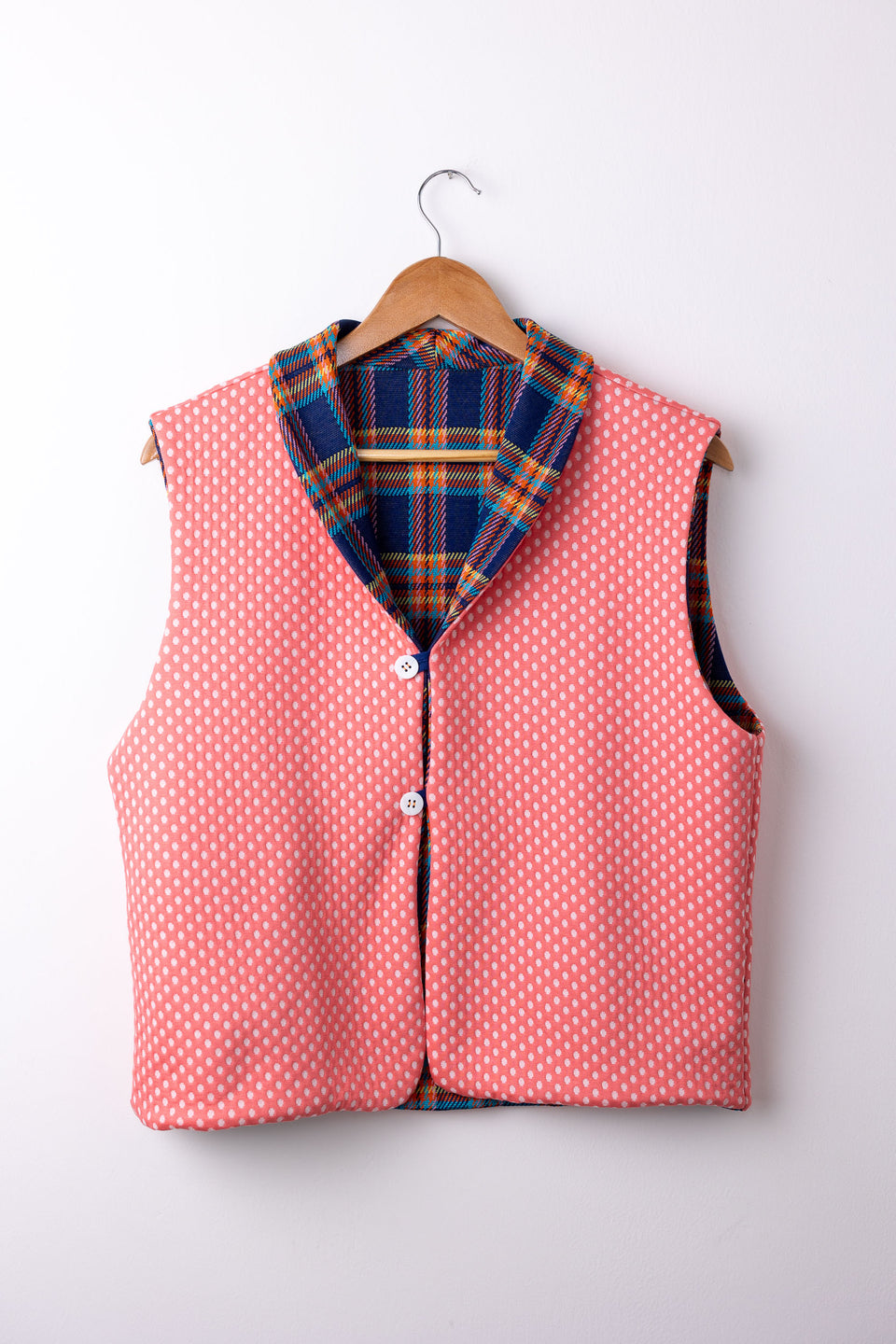 Hobbie Gilet - Scozzese corallo