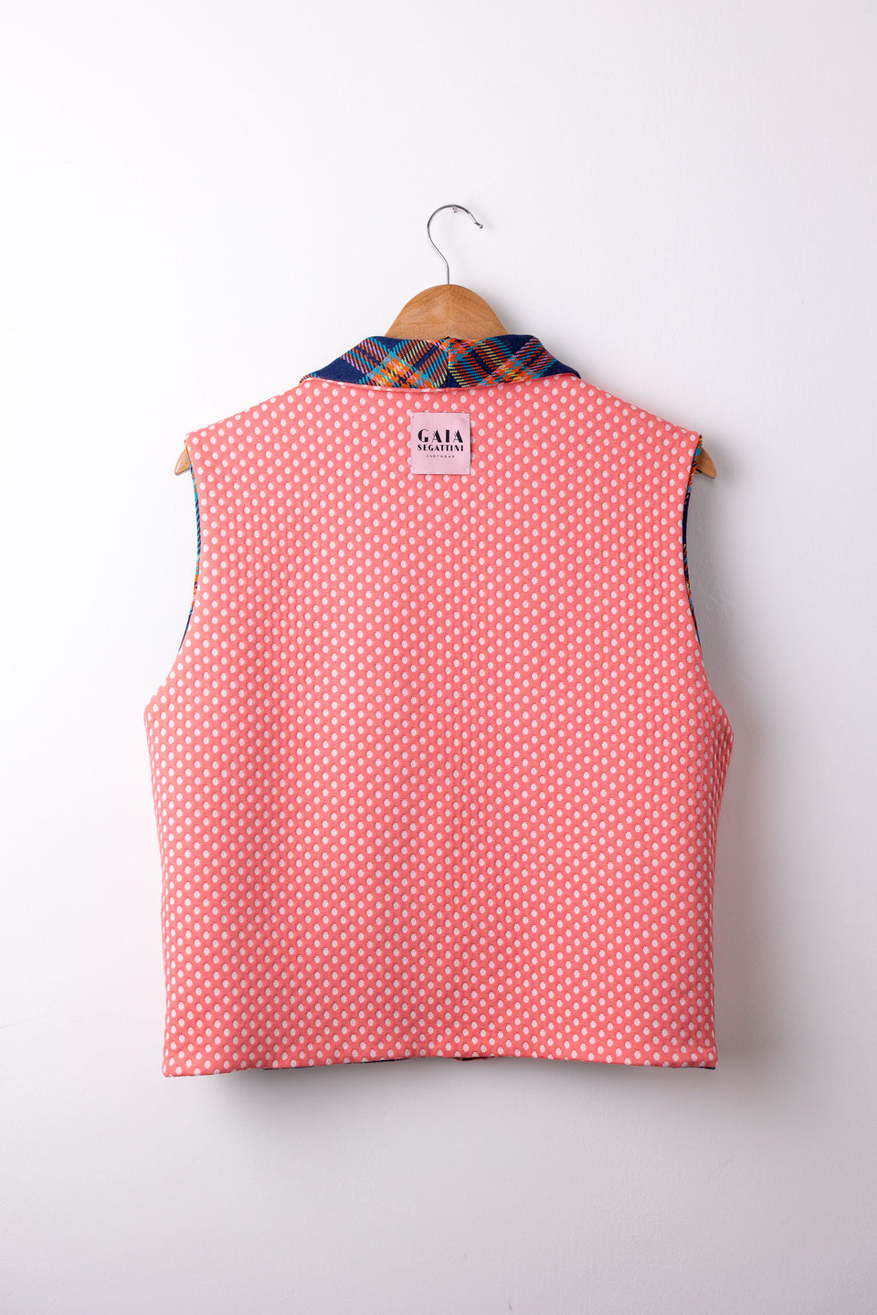Hobbie Gilet - Scozzese corallo