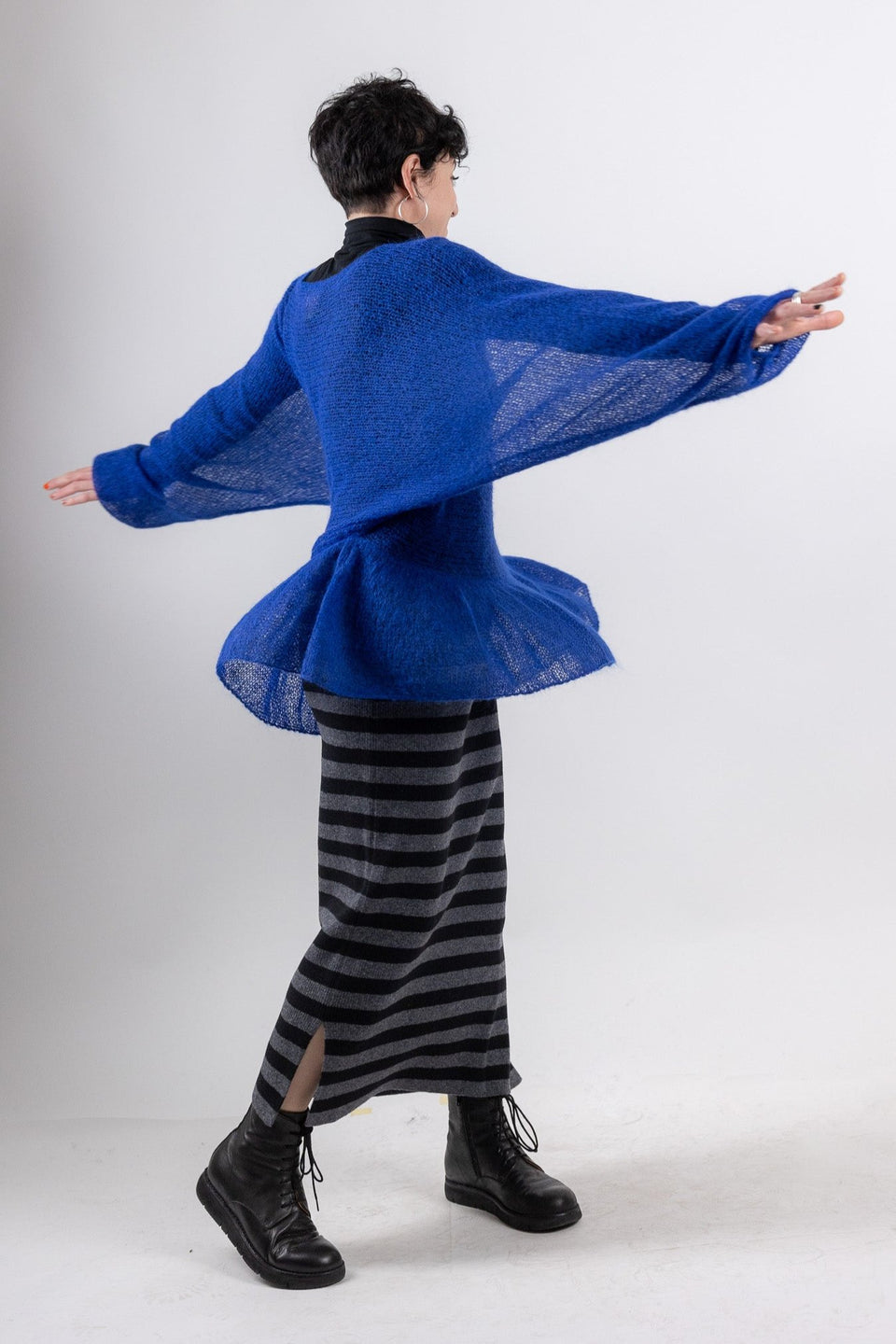 Punky - crew neck with ruffles - royal blue