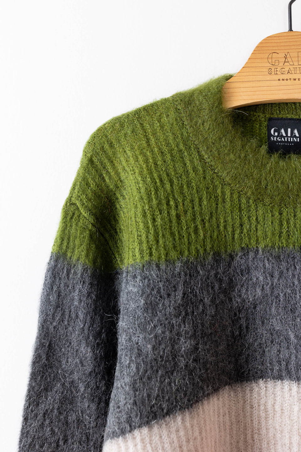 bruno mohair men's crewneck - olive