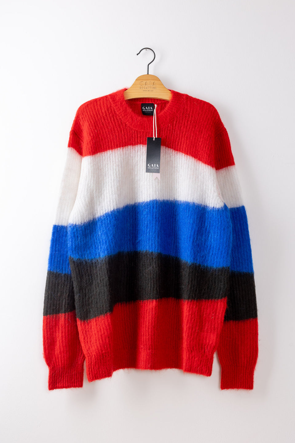 bruno mohair men's crewneck - rosso