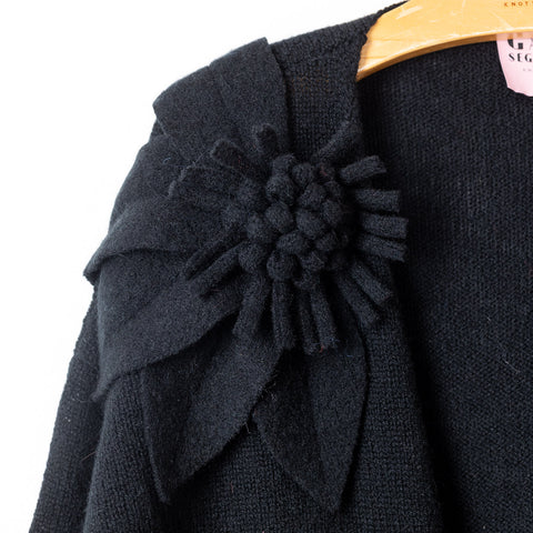 Maxi bloom cardigan - nero