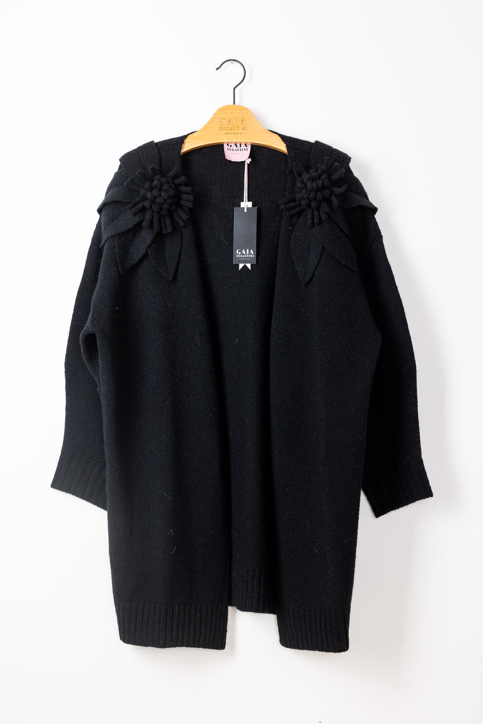 Maxi bloom cardigan - nero