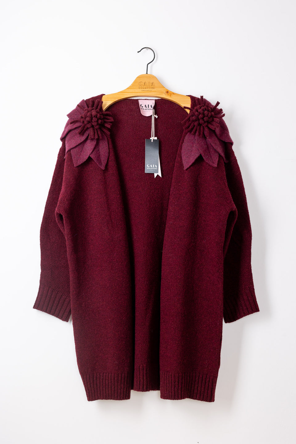 Maxi bloom cardigan - vino