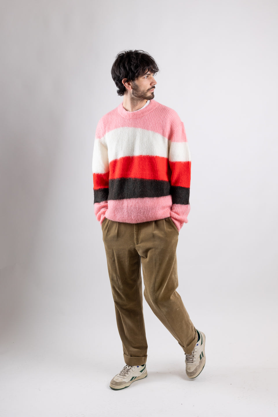 bruno mohair men's crewneck - pink