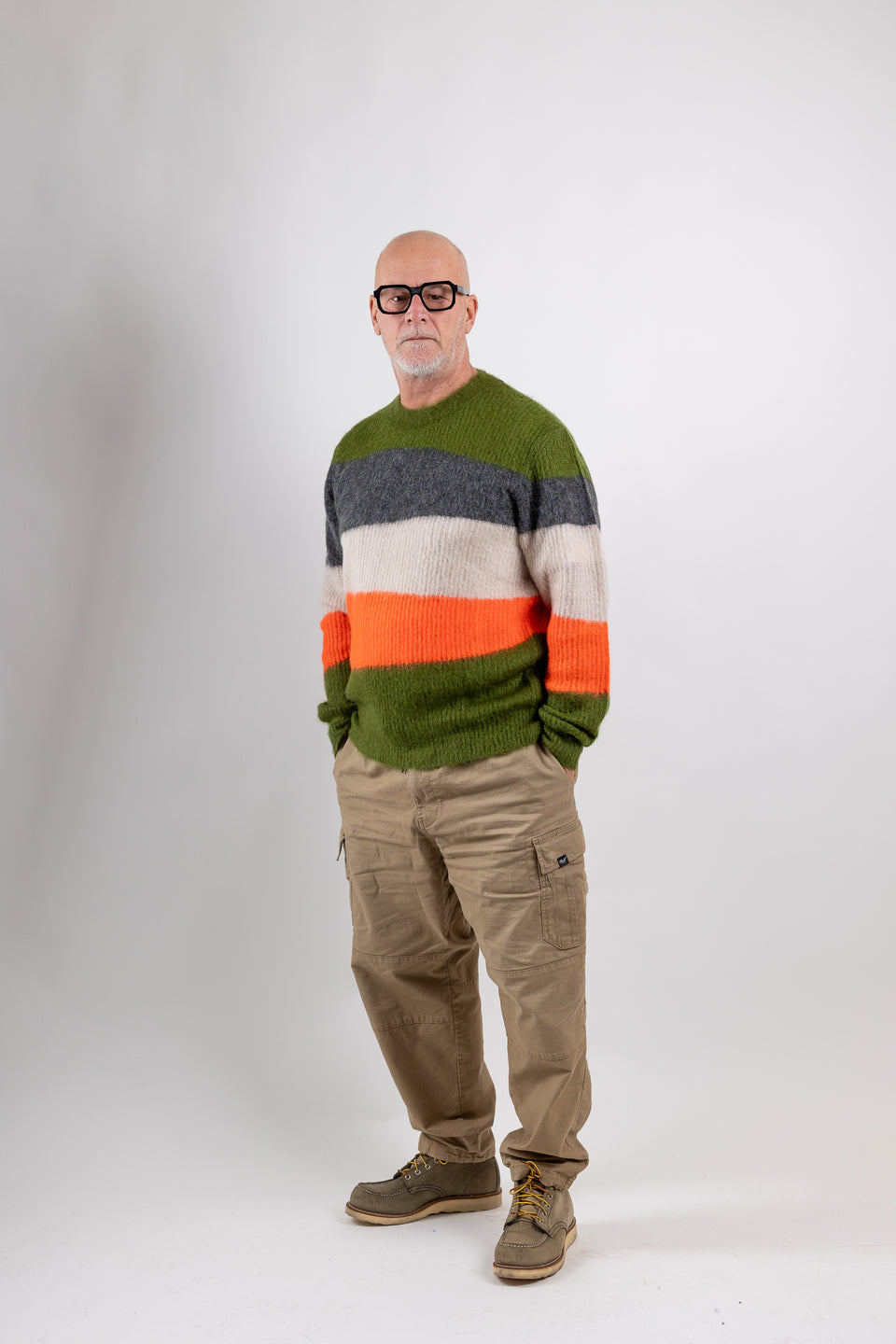 bruno mohair men's crewneck - olive