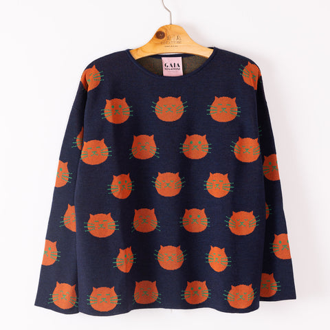 Love - Cats pattern crewneck sweater