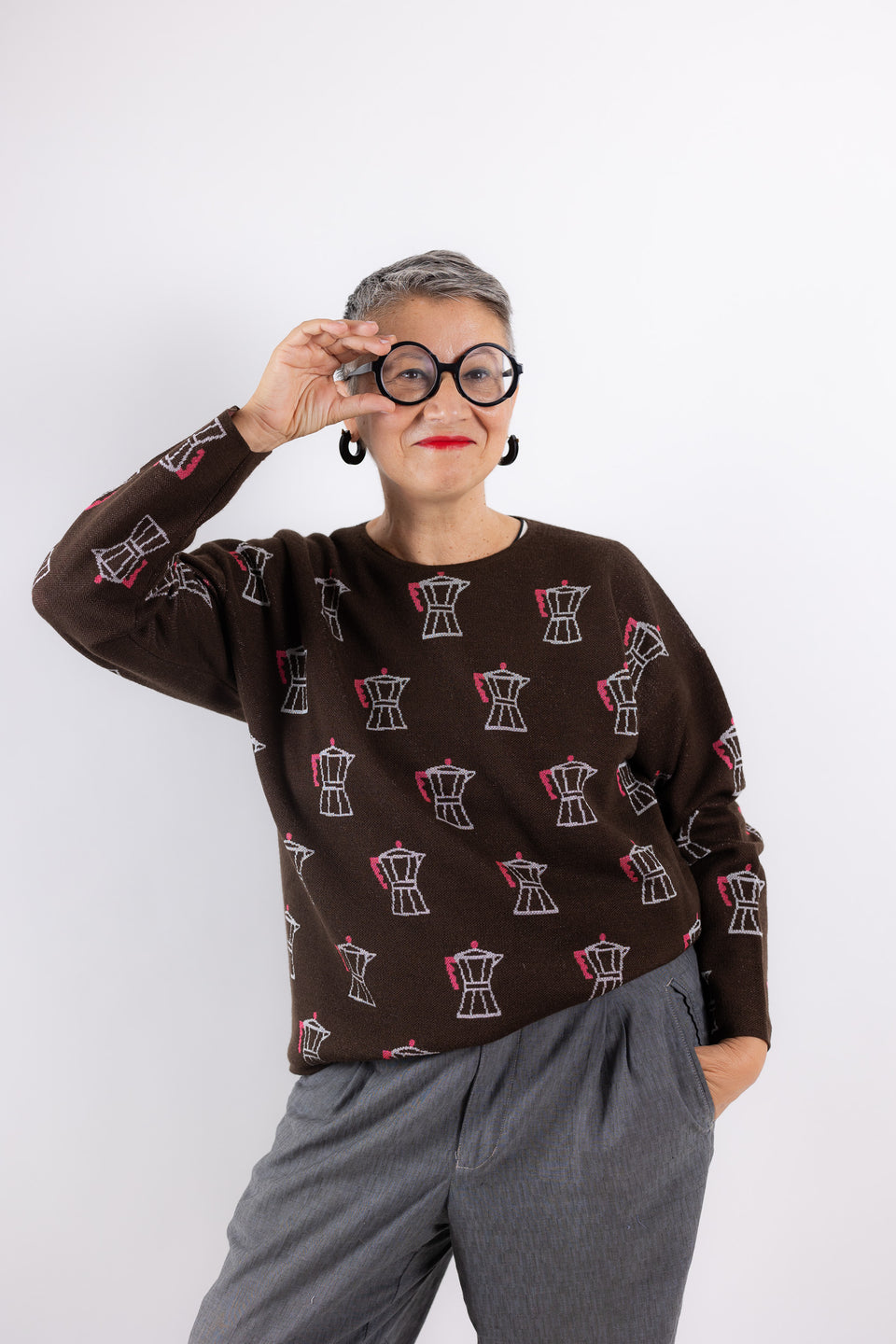 Love - Coffee pattern crewneck sweater