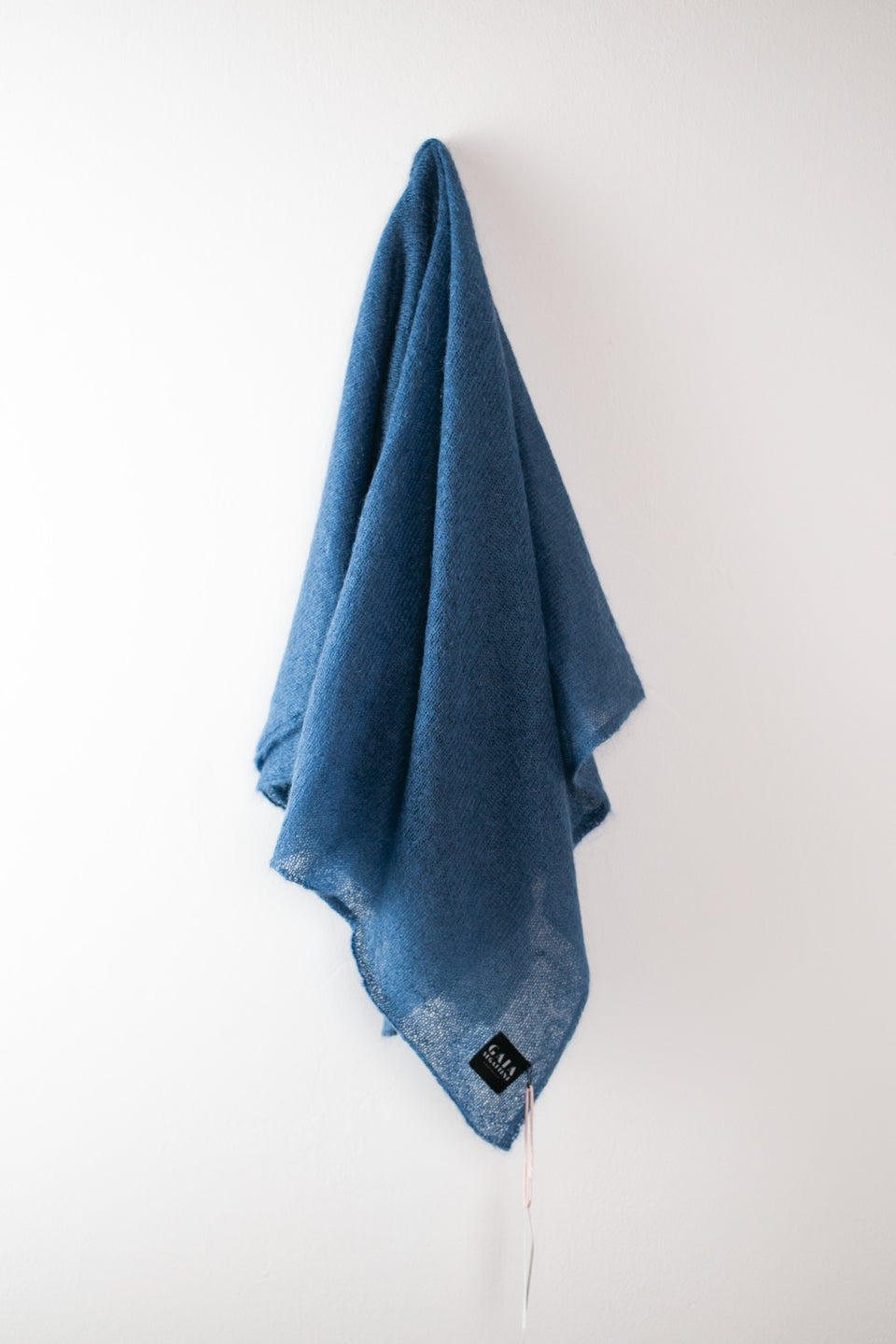 Forever - Square Mohair scarf - Striped Camel Blue