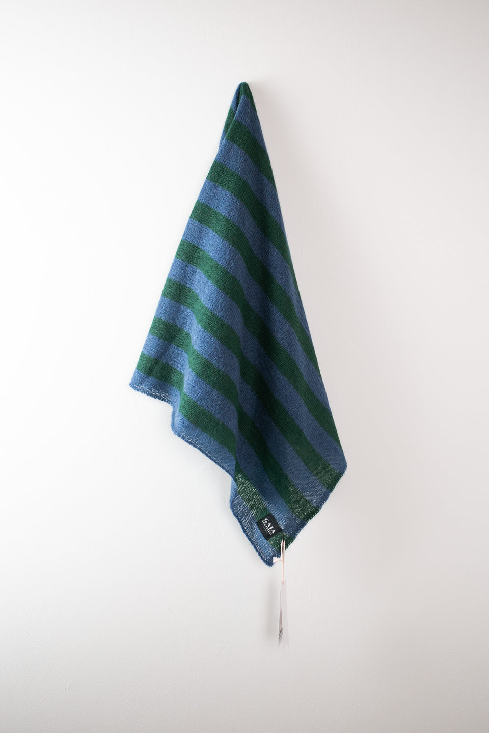 Forever - Square Mohair scarf - Striped Camel Blue