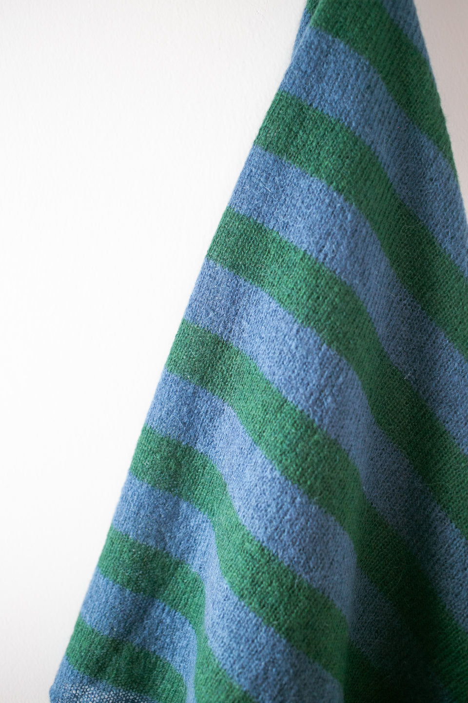 Forever - Square Mohair scarf - Striped Camel Blue