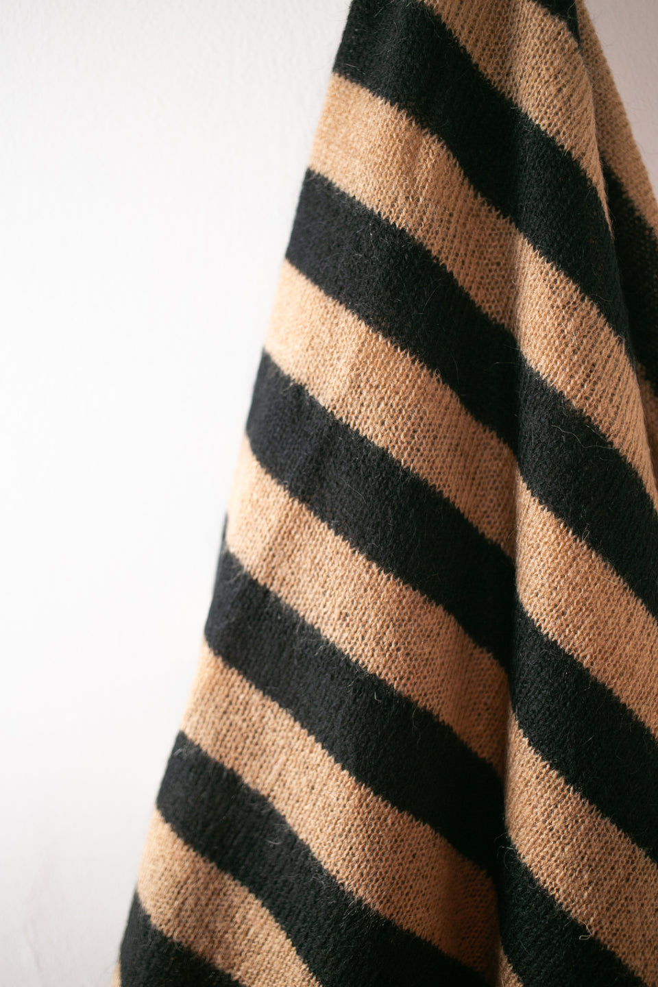 Forever - Square Mohair scarf - Striped Camel Blue